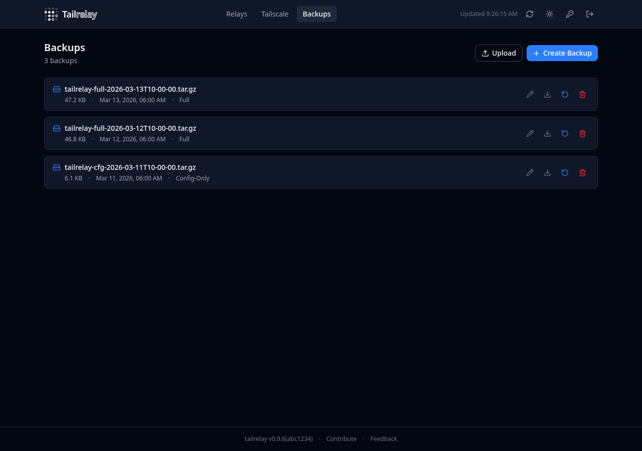 Backups dark desktop