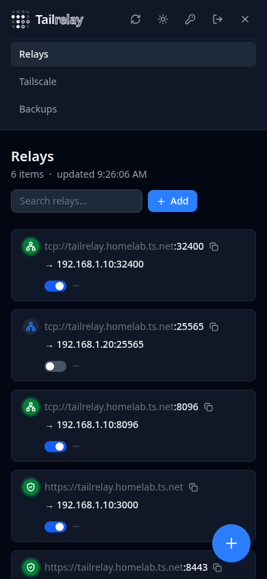Mobile menu dark